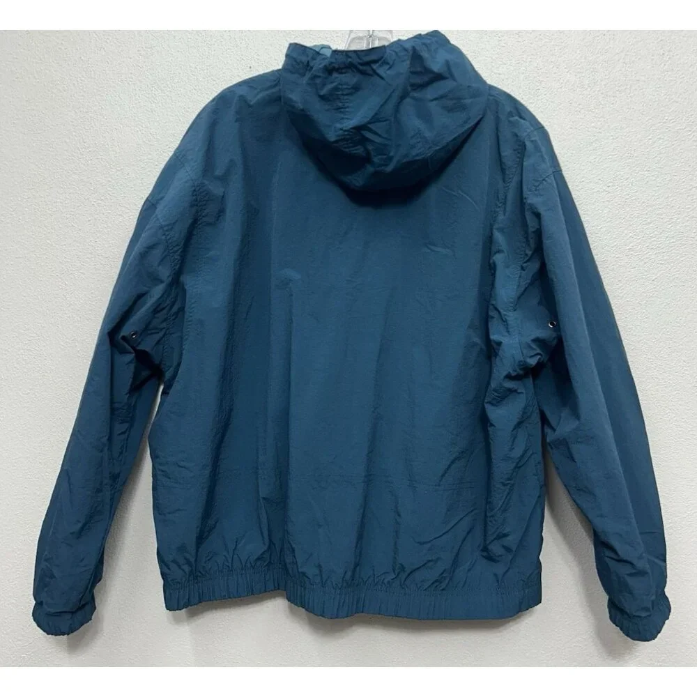 Vintage 90s Nike Jacket Women Medium 10-12 Teal Blue Track Windbreaker Boxy Coat